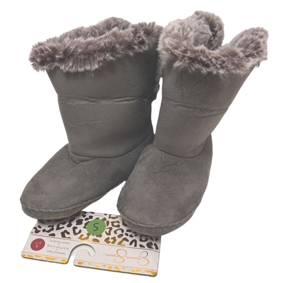 Jessica Simpson Slipper Boot Shoes Plush Faux Fur Lining Vegan Suede Memory Foam - Picture 5 of 11